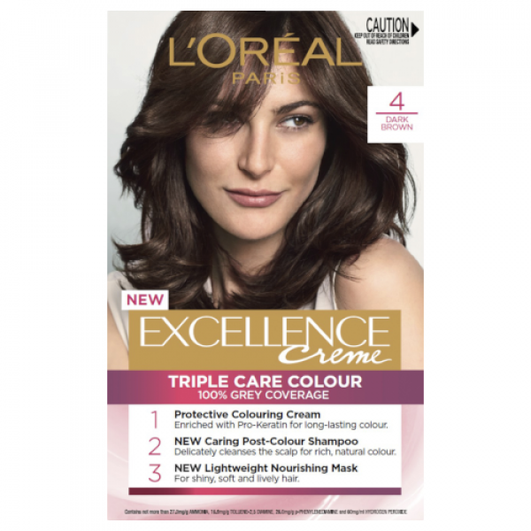 L'Oreal Paris Excellence Permanent Hair Colour - Dark Brown 4.0