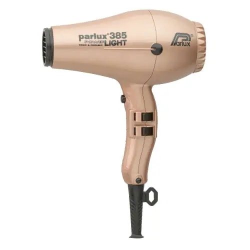 Parlux Power Light 385 Ionic & Ceramic Hairdryer - Gold