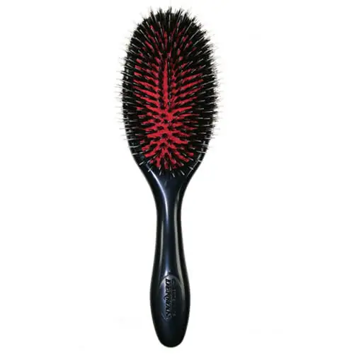 Denman D81M Natural Bristle Nylon Quill Medium Black Brush