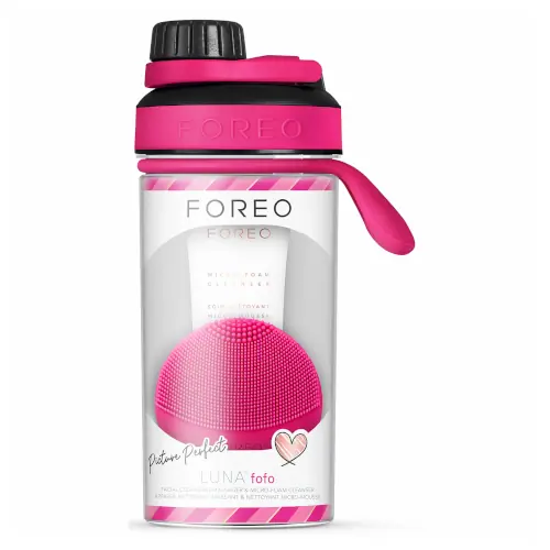 Foreo LUNA FoFo Magenta + Micro-Foam Cleanser 20ml and Water Bottle