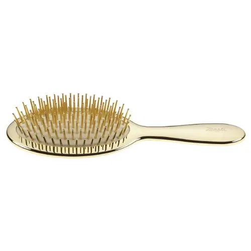 Janeke Gold Hairbrush with Gold Bristles - Classic