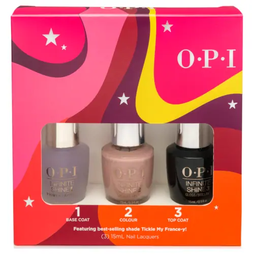 OPI Infinite Shine Ready Set Summer Gift Set Tickle My France-Y, 3x15ml
