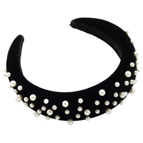 Reliquia Coco Headband - Black with Pearl