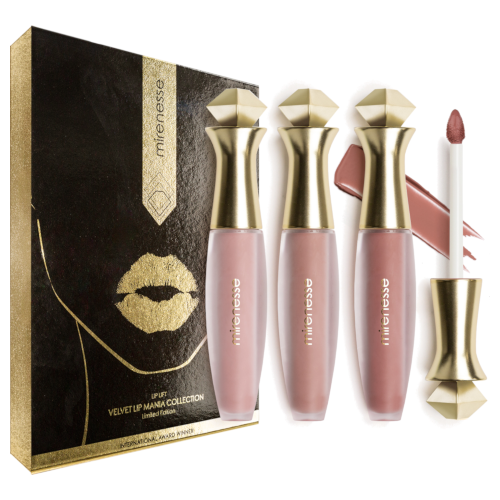 Mirenesse Im Not Naked Velvet Kiss Liquid Lip Kit -3 pce Mini Size