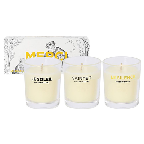 Maison Balzac Merci Candle Trio Set by Maison Balzac