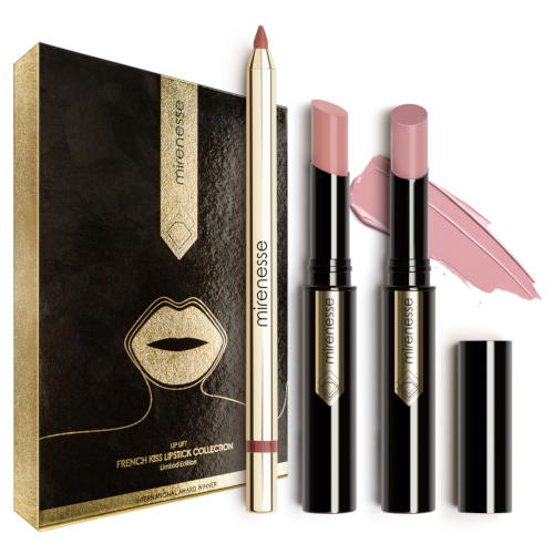 Mirenesse French Nude Lip Kit Glossy- 3pce
