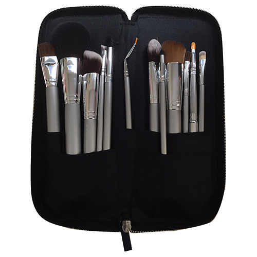Kryolan Classic Beauty Set-  Silver Handle Brush Set - 12 Piece by Kryolan Professional Makeup