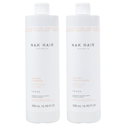 NAK Hair Volume Shampoo and Conditioner 500ml Duo by NAK Hair