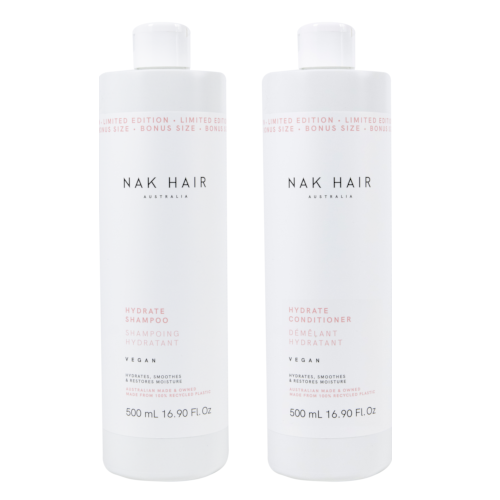 NAK Hair Hydrate Shampoo and Conditioner 500ml Duo by NAK Hair