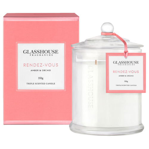 Glasshouse Rendez-Vous Candle - Amber & Orchid 350g