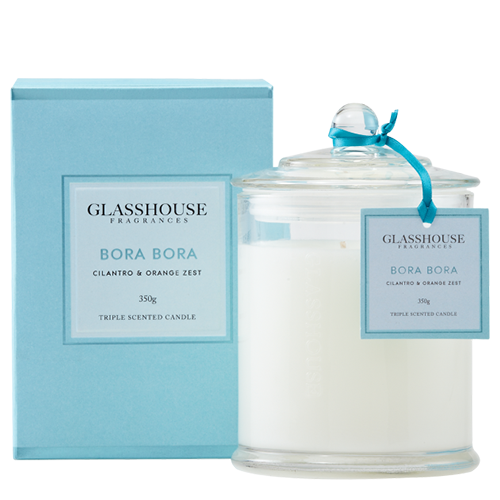 Glasshouse Bora Bora Candle - Cilantro & Orange Zest 350g