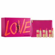 Yves Saint Laurent 3x Mini Rouge Volupte Shine Lipstick (12,45,49) + Mini Pouch Set