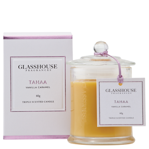 Glasshouse Tahaa Mini Candle Vanilla Caramel 60g + Free Post