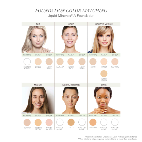 iredale liquid minerals free post iredale color chart