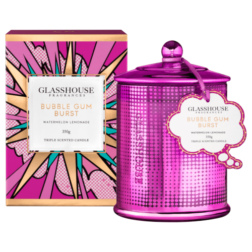 Glasshouse Bubblegum Burst Candle - Watermelon Lemonade 350g