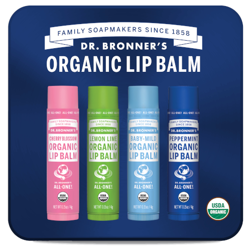 Dr. Bronner Lip Balm Tin Peppermint + Free Post