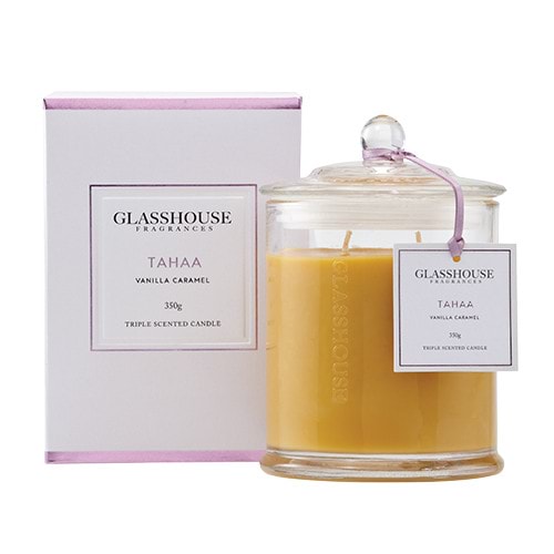 Glasshouse Tahaa Candle Vanilla Caramel 350g Reviews + Free Post