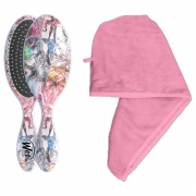 The WetBrush Detangler + Towel Set Magnolia Pink