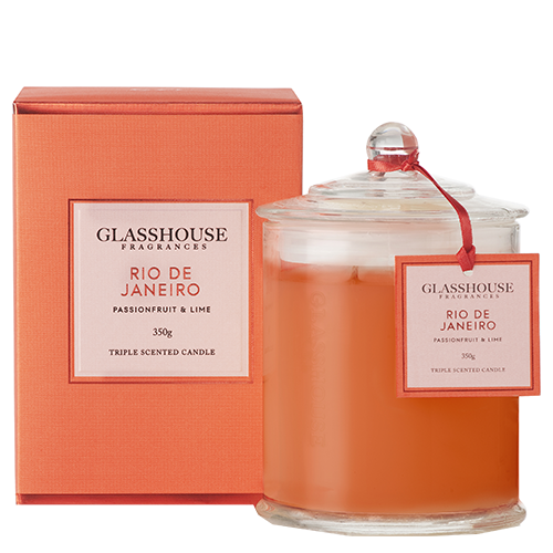 Glasshouse Rio De Janeiro Candle Passionfruit & Lime 350g + Free Post