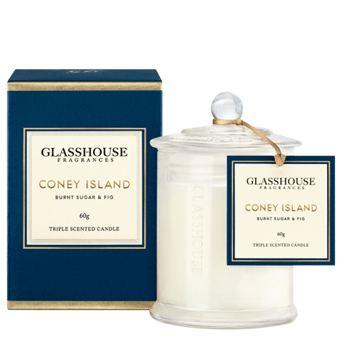 Glasshouse Coney Island Mini Candle - Burnt Sugar & Fig 60g