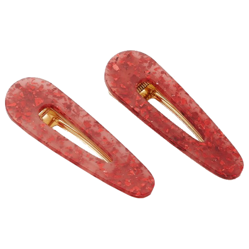 Valet Kelly Clip Duo- Red Glitter by Valet