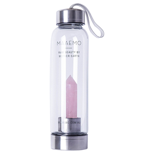 MAAEMO Rose Quartz Crystal Infusion Water Bottle