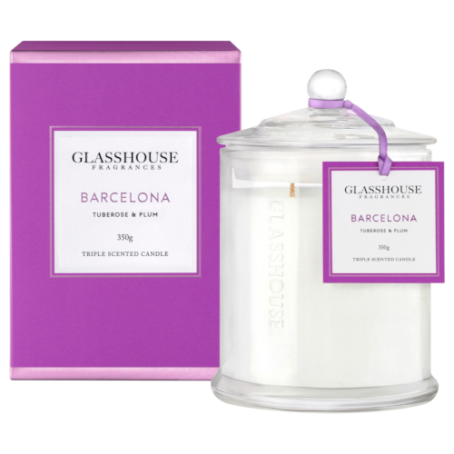 Glasshouse Barcelona Candle - Tuberose & Plum 350g