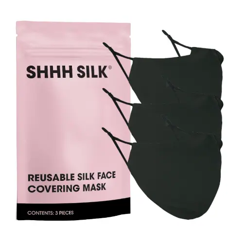 Shhh Silk Face Mask Black - 3 Pack