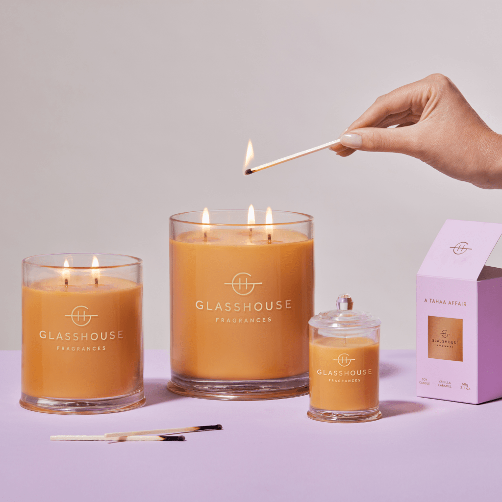 Glasshouse A TAHAA AFFAIR Soy Candle Vanilla candle