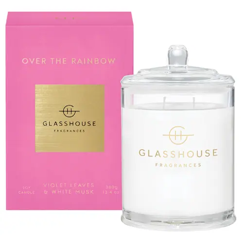 Glasshouse Fragrances OVER THE RAINBOW 380g Soy Candle