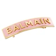Balmain Paris Luxury Hair Barrette Pastel Pink With Golden Logo by Balmain Paris