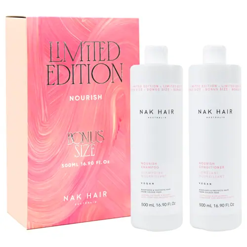 NAK Hair Nourish Shampoo and Conditioner 500ml Duo