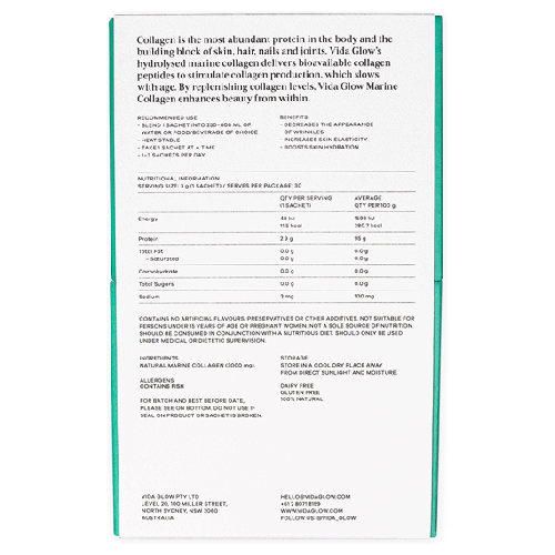 Vida Glow Natural Marine Collagen - Original 30 x 3g