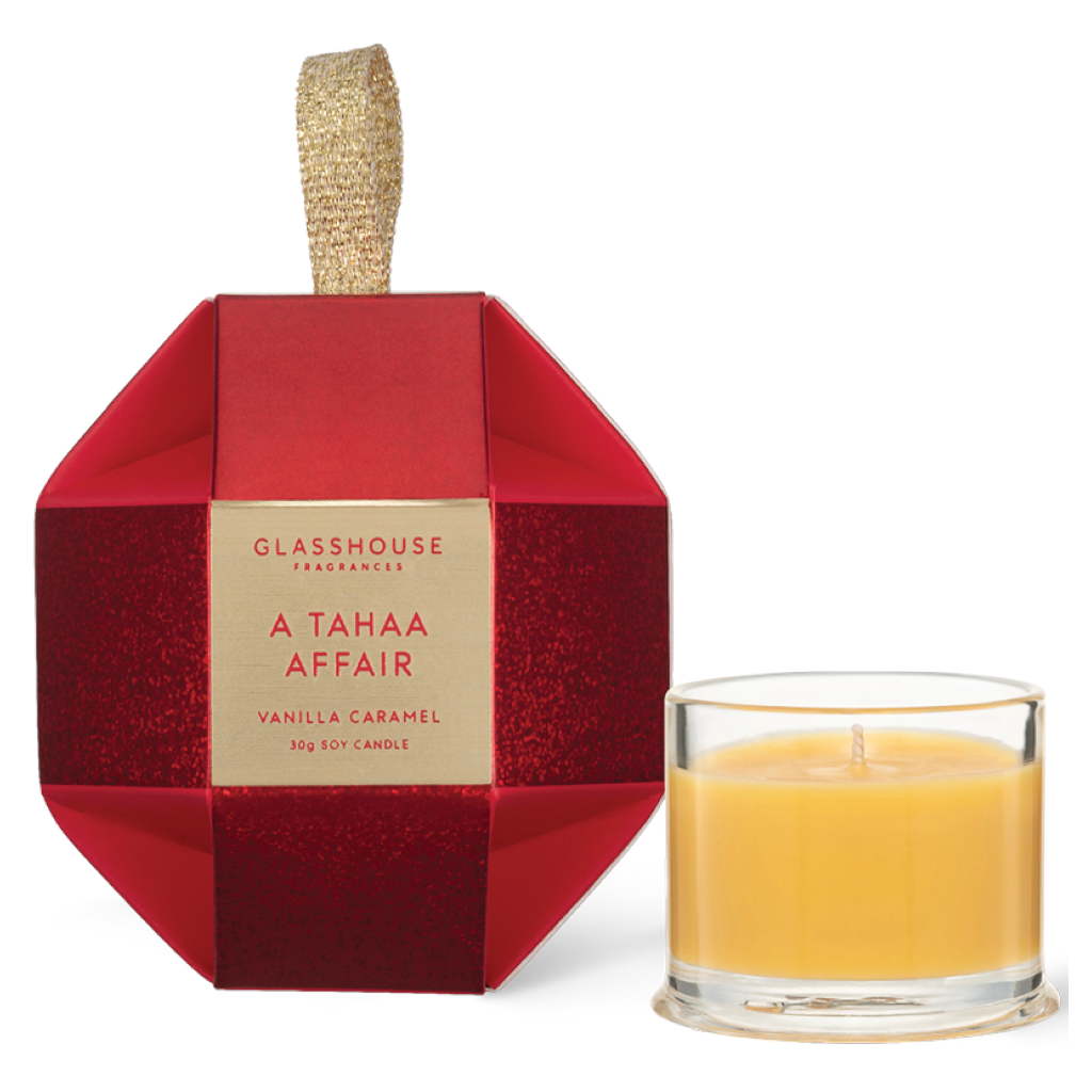 Glasshouse Fragrances Tahaa Candle Christmas Bauble 30g AU Adore Beauty