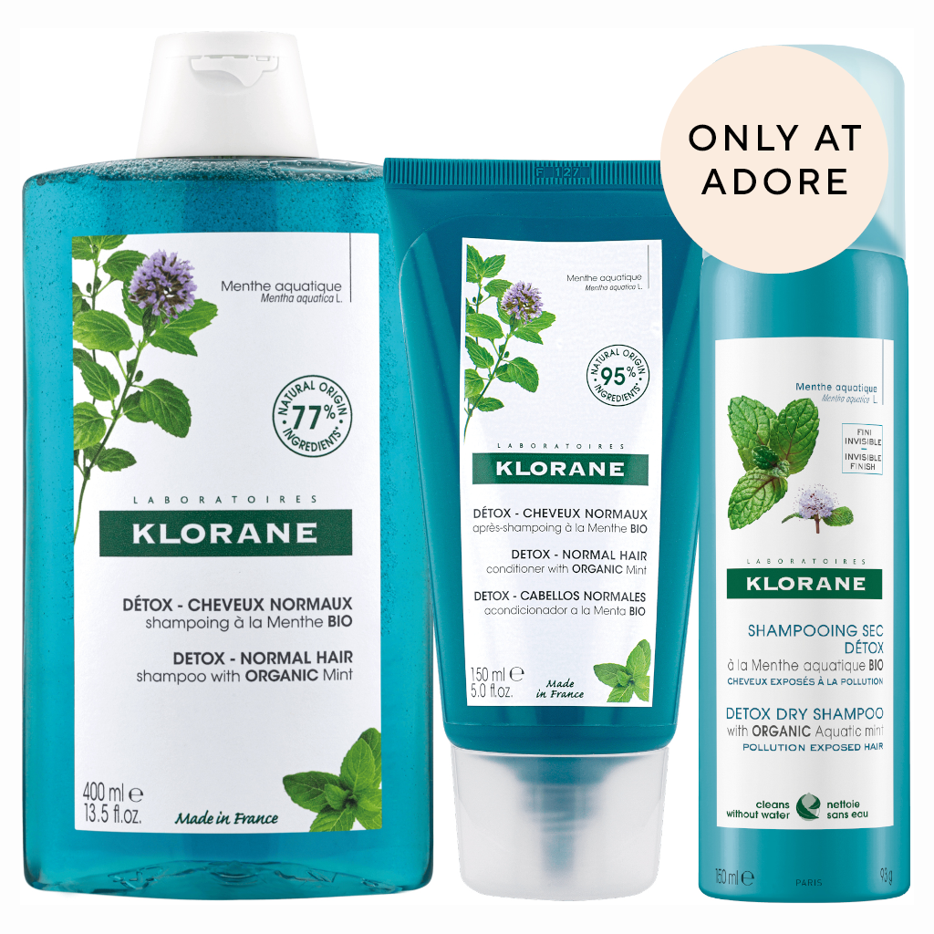 Klorane Hair Detox Ritual Kit with Organic Aquatic Mint
