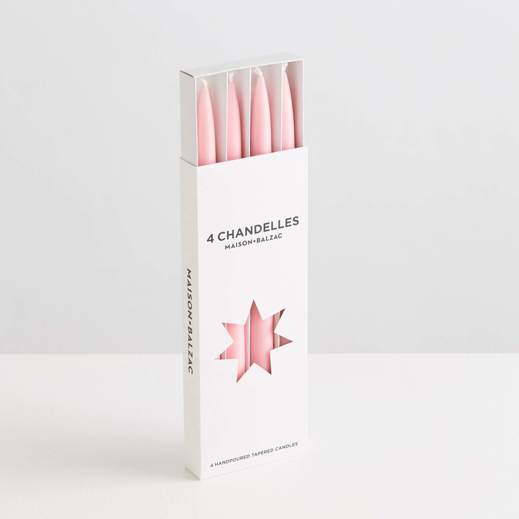 Maison Balzac 4 CHANDELLES - TAPERED CANDLES - PINK