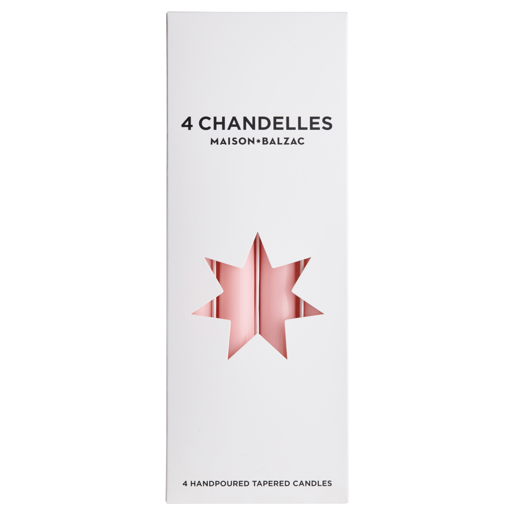 Maison Balzac 4 CHANDELLES - TAPERED CANDLES - PINK