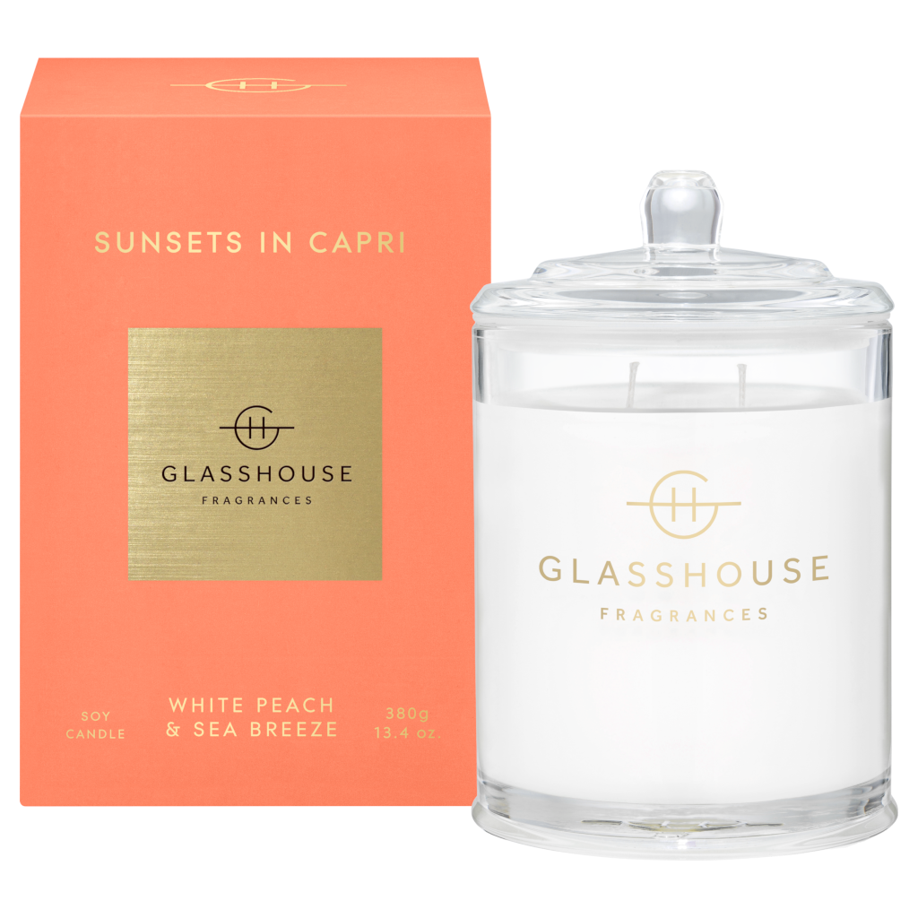 Glasshouse Fragrances SUNSETS IN CAPRI 380g Soy Candle