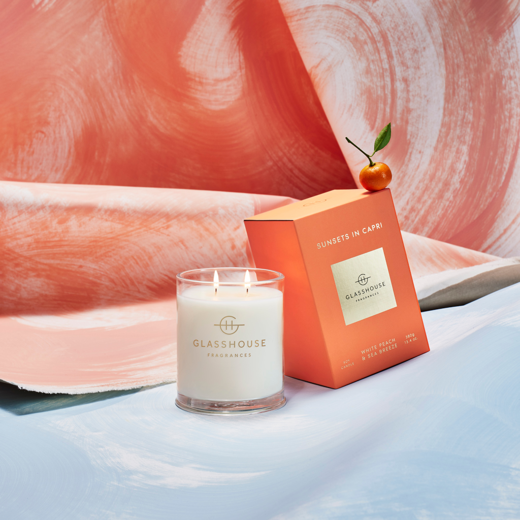 Glasshouse Fragrances SUNSETS IN CAPRI 380g Soy Candle