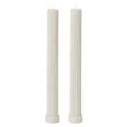 Black Blaze Column Pillar Candle Duo -White by Black Blaze