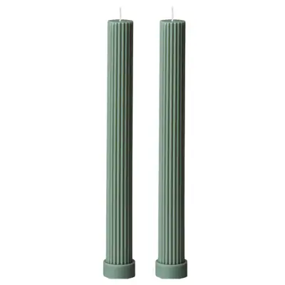 Black Blaze Column Pillar Candle Duo -Eucalyptus