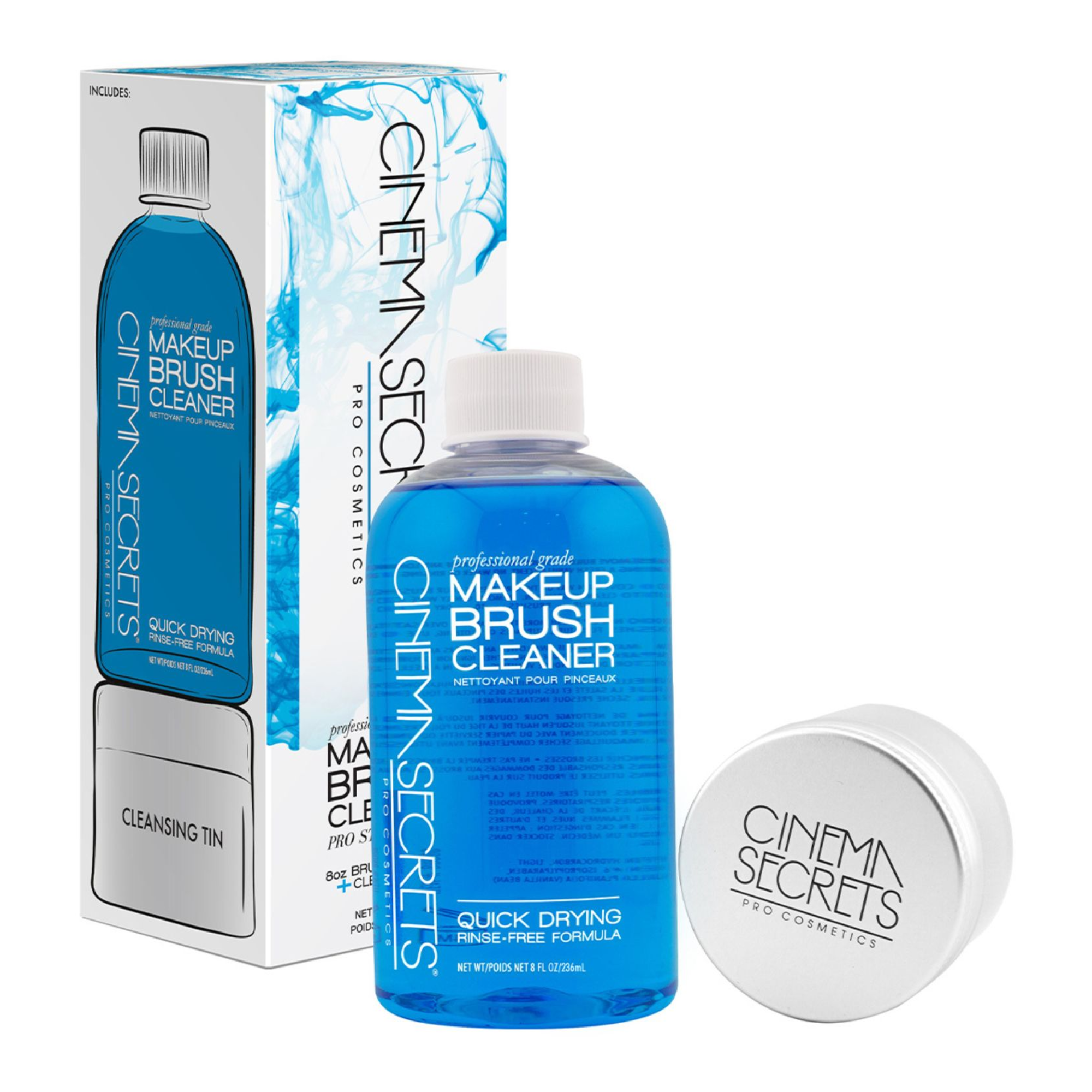 Cinema Secrets Brush Cleaner - 8oz / 236ml with cleansing tin