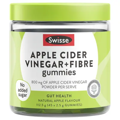 1. Swisse Apple Cider Vinegar + Fibre Gummies