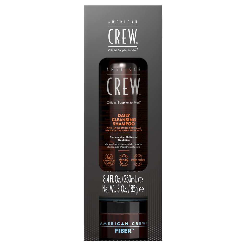 American Crew Regimen Fiber 85g & Daily Cleansing Shampoo 250ml AU Adore Beauty