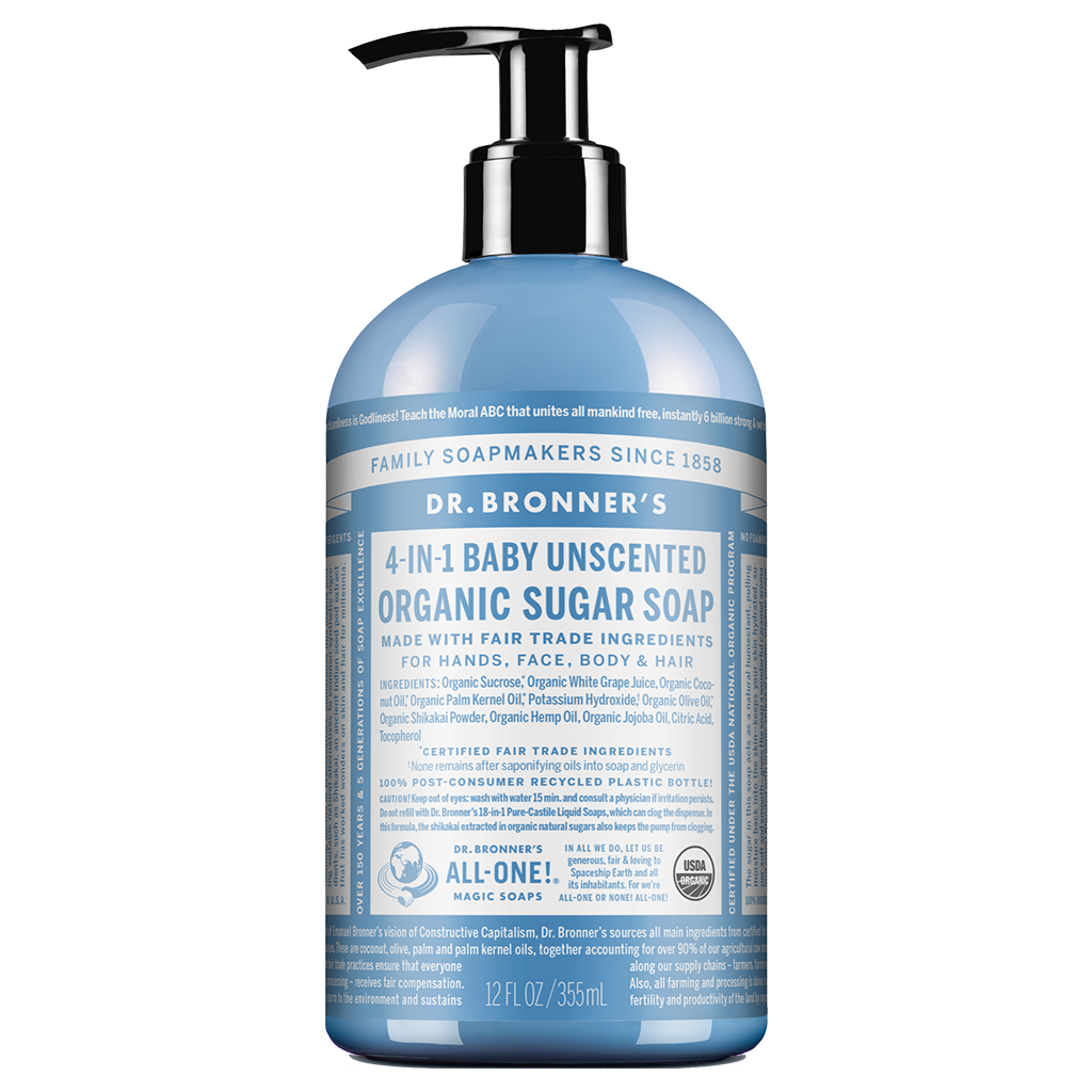 Dr. Bronner's 4-in-1 Sugar Baby Unscented Organic Pump Soap