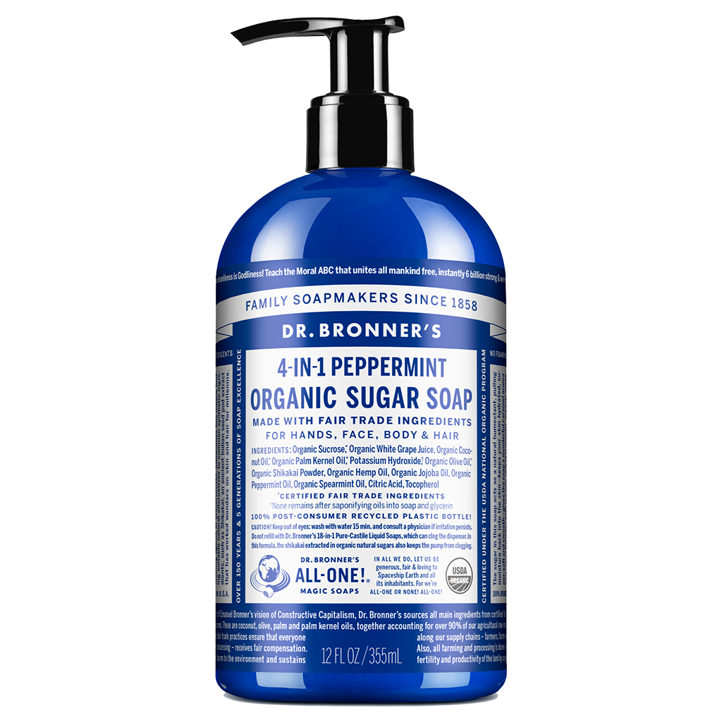 Dr. Bronner's 4in1 Sugar Sugar and Peppermint Organic Pump Soap AU