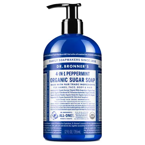 Dr. Bronner's 4-in-1 Sugar Sugar and Peppermint Organic Pump Soap