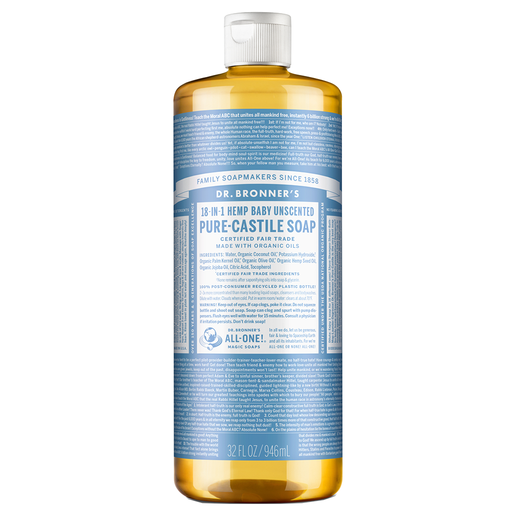 Dr. Bronner's Castile Liquid Soap - Baby Unscented 945mL