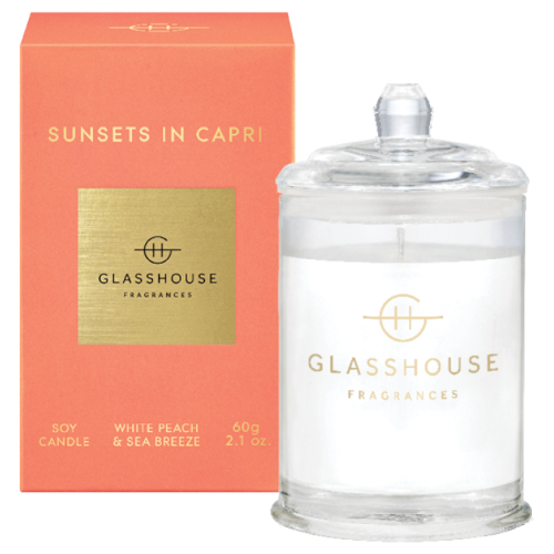 Glasshouse Fragrances SUNSETS IN CAPRI 60g Soy Candle