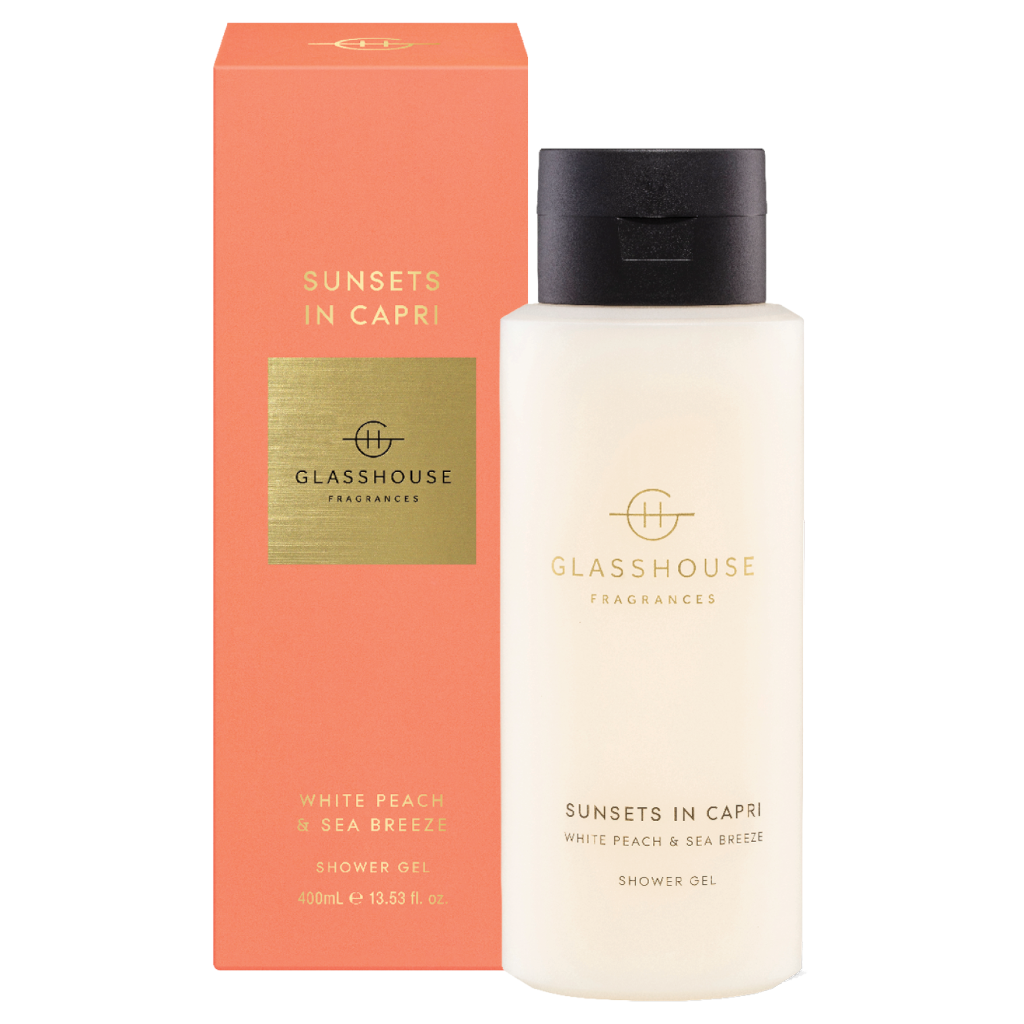 Glasshouse Fragrances SUNSETS IN CAPRI 400mL Shower Gel AU Adore Beauty